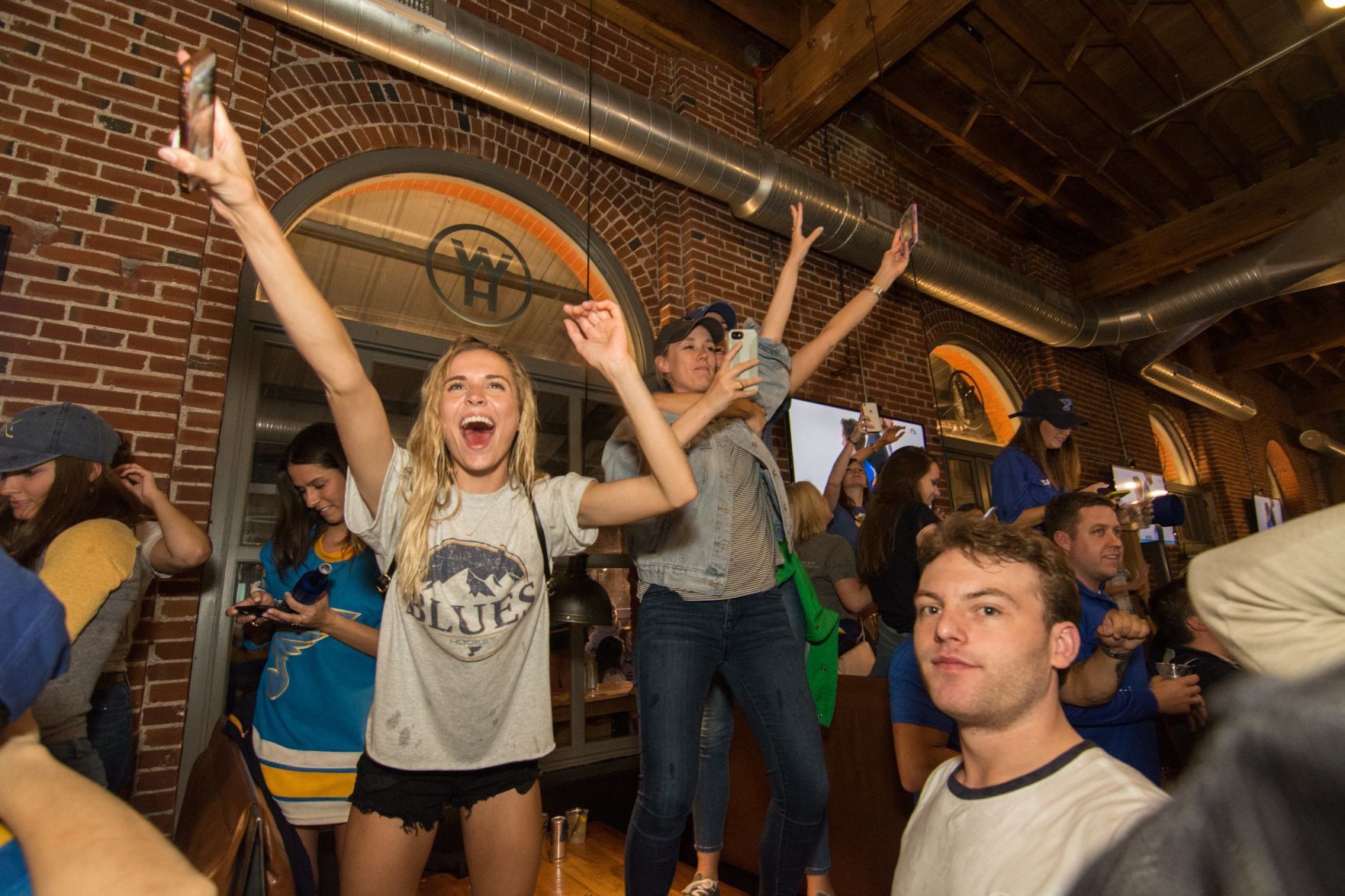 Blues Fans at Wheelhouse during Stanley Cup Final Game 7. Spons